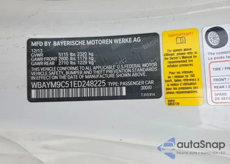 2014 BMW 650 I из США, поврежденный, VIN WBAYM9C51ED248225